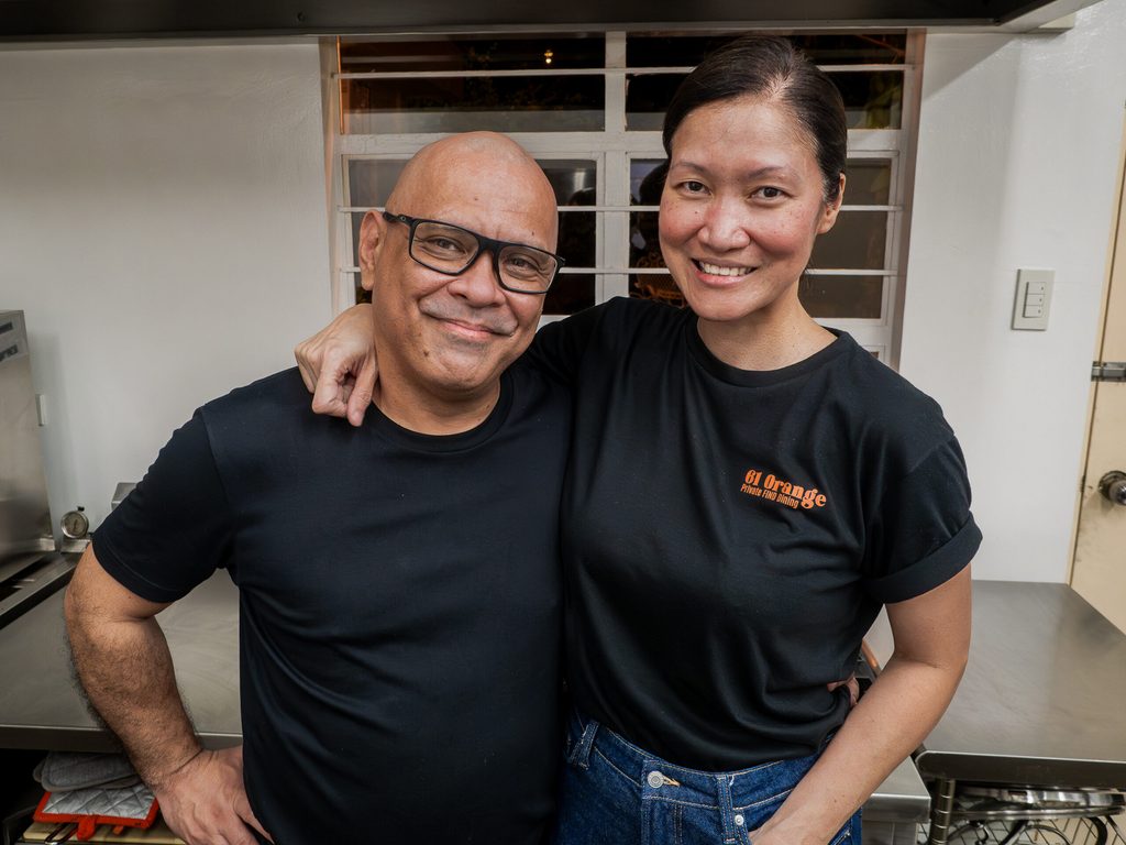 Chef Nats and Ethel smiling in the 61 Orange kitchen